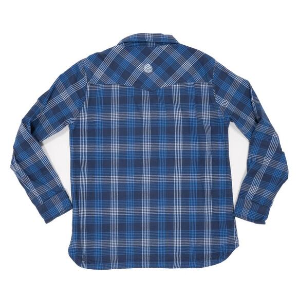 NWT Stio Hutkeeper Heavyweight Flannel Shirt In Mountain Shadow Plaid Blue Large - Picture 9 of 9